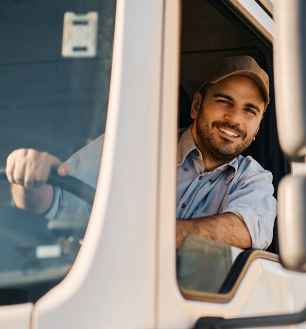 Truck driver happy